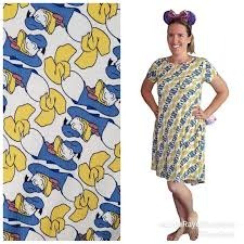LuLaRoe Carly Disney Donald Duck Women's Hi-Lo Hem Dress Size S